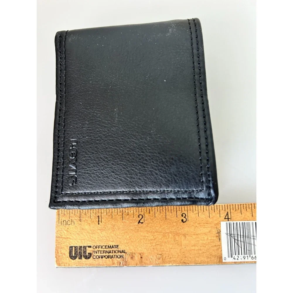 New Levi's Men's Black Leather Bifold Wallet RFID Blocking ID Window Pocket Book